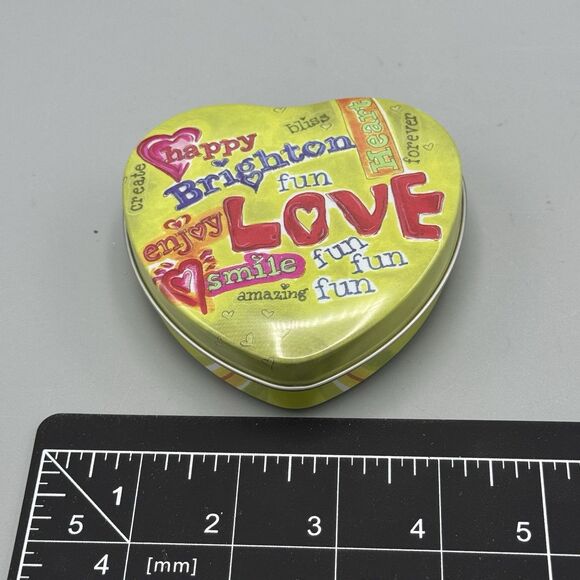 Brighton Heart Shaped Tin Trinket Jewelry Box Empty Love Romance 4.75" - Picture 4 of 8